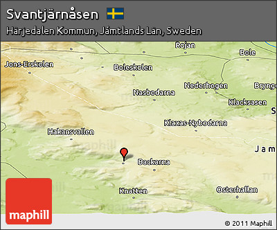 Physical Panoramic Map of Svantjärnåsen