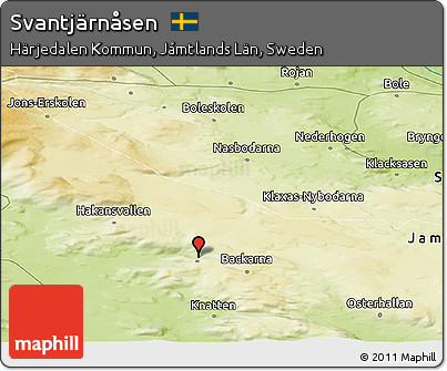 Physical Panoramic Map of Svantjärnåsen