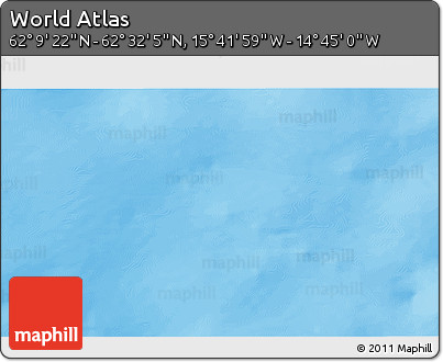 Shaded Relief 3D Map of the Area around 62° 20' 44" N, 15° 13' 29" W
