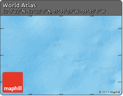 Physical Map of the Area around 62° 20' 44" N, 15° 13' 29" W