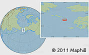 Savanna Style Location Map of the area around 62° 20' 44" N, 168° 13' 29" W, hill shading