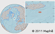 Gray Location Map of the area around 62° 20' 44" N, 16° 4' 29" W, hill shading