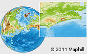 Physical Location Map of the area around 62° 20' 44" N, 174° 19' 29" E