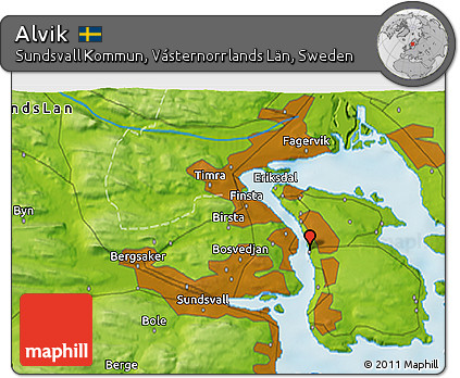 Physical 3D Map of Alvik