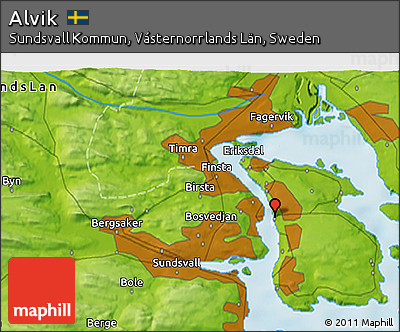 Physical 3D Map of Alvik