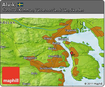 Physical 3D Map of Alvik