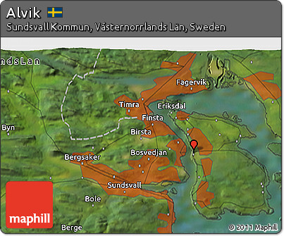 Satellite 3D Map of Alvik