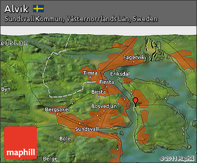 Satellite 3D Map of Alvik