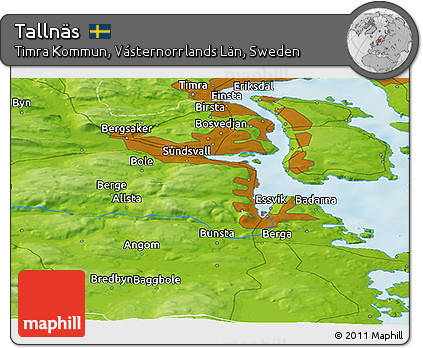 Physical Panoramic Map of Tallnäs