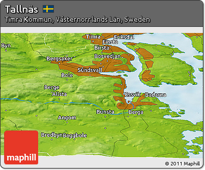 Physical Panoramic Map of Tallnäs