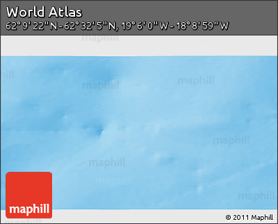 Physical 3D Map of the Area around 62° 20' 44" N, 18° 37' 30" W