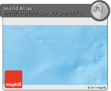 Physical 3D Map of the Area around 62° 20' 44" N, 20° 19' 30" W