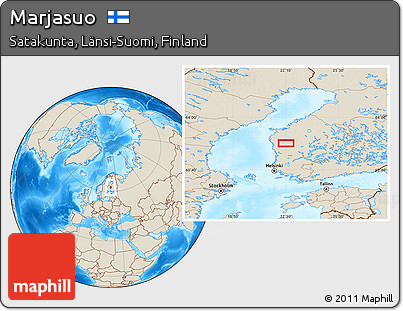 Shaded Relief Location Map of Marjasuo