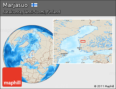 Shaded Relief Location Map of Marjasuo