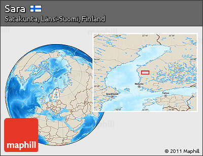 Shaded Relief Location Map of Sara
