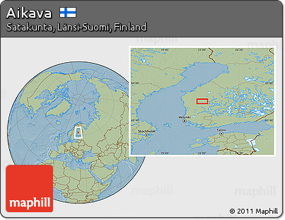 Savanna Style Location Map of Aikava, hill shading