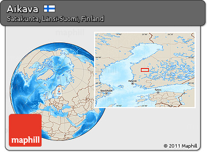Shaded Relief Location Map of Aikava