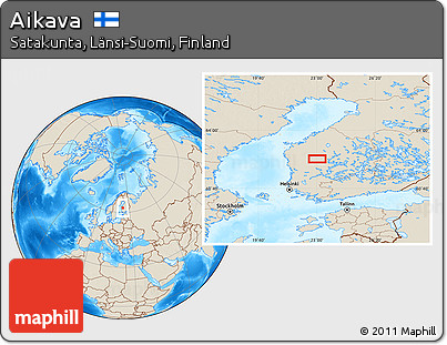 Shaded Relief Location Map of Aikava