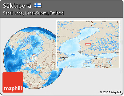 Shaded Relief Location Map of Säkkiperä