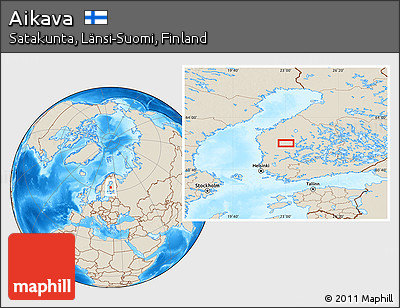 Shaded Relief Location Map of Aikava