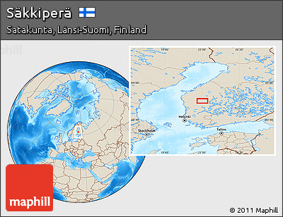 Shaded Relief Location Map of Säkkiperä