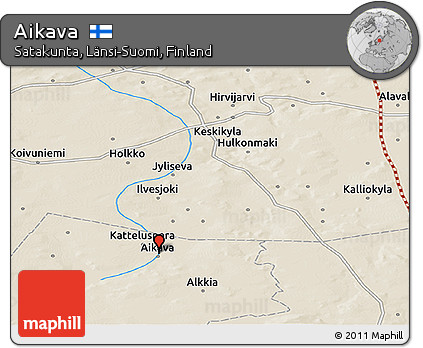 Shaded Relief Panoramic Map of Aikava