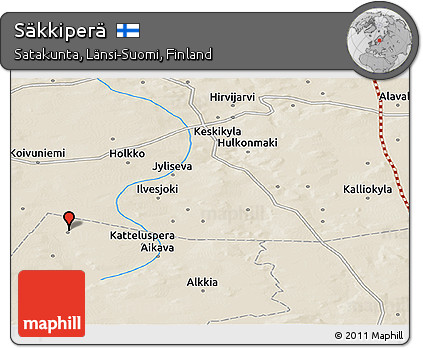 Shaded Relief Panoramic Map of Säkkiperä