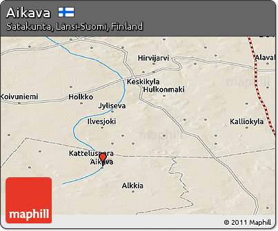 Shaded Relief Panoramic Map of Aikava