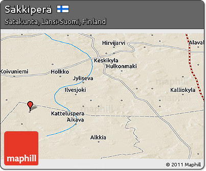 Shaded Relief Panoramic Map of Säkkiperä