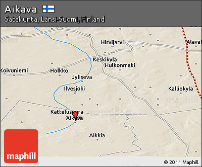Shaded Relief Panoramic Map of Aikava