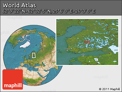 Satellite Location Map of the Area around 62° 20' 44" N, 25° 34' 30" E