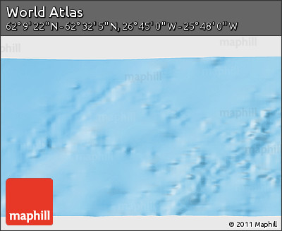 Physical 3D Map of the Area around 62° 20' 44" N, 26° 16' 29" W