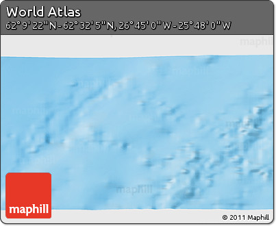 Physical 3D Map of the Area around 62° 20' 44" N, 26° 16' 29" W