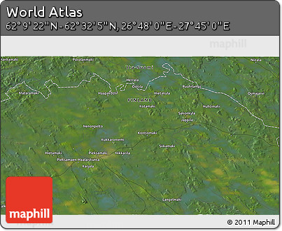 Satellite 3D Map of the Area around 62° 20' 44" N, 27° 16' 29" E