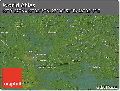 Satellite Map of the Area around 62° 20' 44" N, 28° 7' 30" E