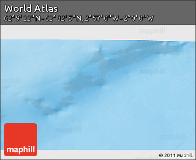 Physical 3D Map of the Area around 62° 20' 44" N, 2° 28' 30" W