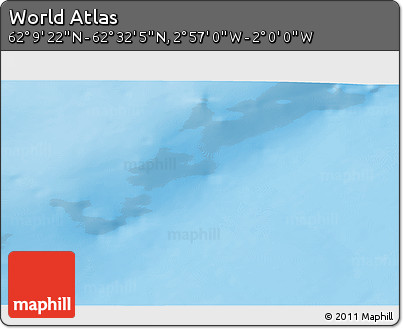 Physical 3D Map of the Area around 62° 20' 44" N, 2° 28' 30" W