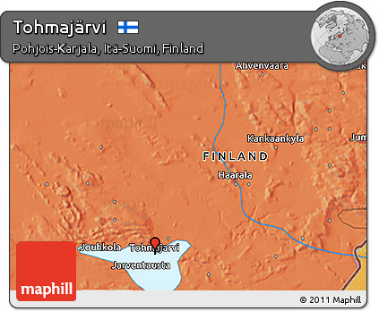 Political 3D Map of Tohmajärvi