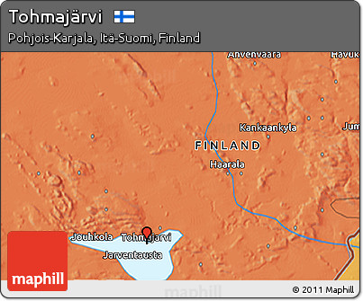 Political 3D Map of Tohmajärvi