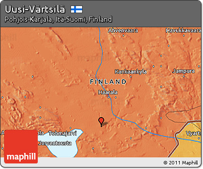 Political 3D Map of Uusi-Värtsilä