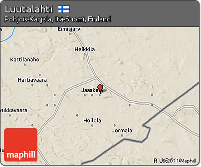 Shaded Relief 3D Map of Luutalahti