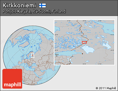 Gray Location Map of Kirkkoniemi