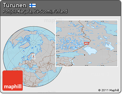 Gray Location Map of Turunen