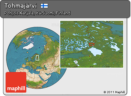 Satellite Location Map of Tohmajärvi