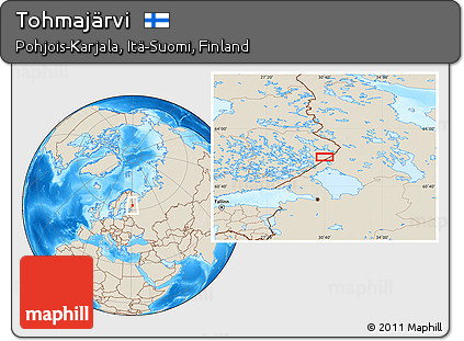 Shaded Relief Location Map of Tohmajärvi