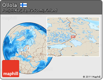 Shaded Relief Location Map of Öllölä