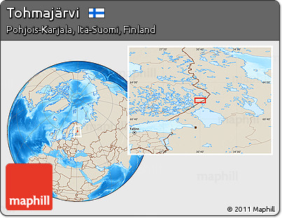 Shaded Relief Location Map of Tohmajärvi