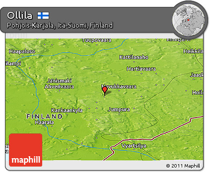 Physical Panoramic Map of Ollila