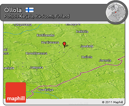 Physical Panoramic Map of Öllölä