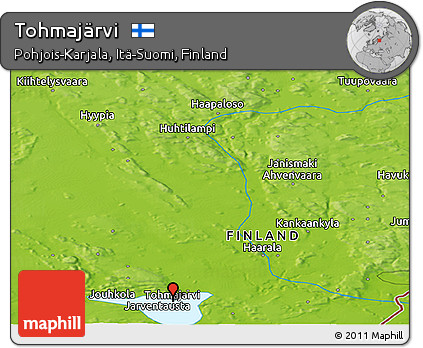 Physical Panoramic Map of Tohmajärvi